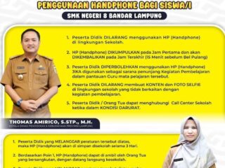 Sekolah Terapkan Aturan Ketat Penggunaan Handphone, Ini Penjelasan Kepala SMKN 8 Bandar Lampung