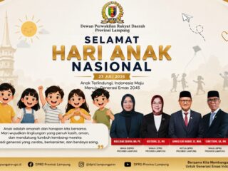 Ketua DPRD Lampung Ahmad Giri Akbar Ajak Wujudkan Lingkungan Aman bagi Anak pada Peringatan Hari Anak Nasional 2026
